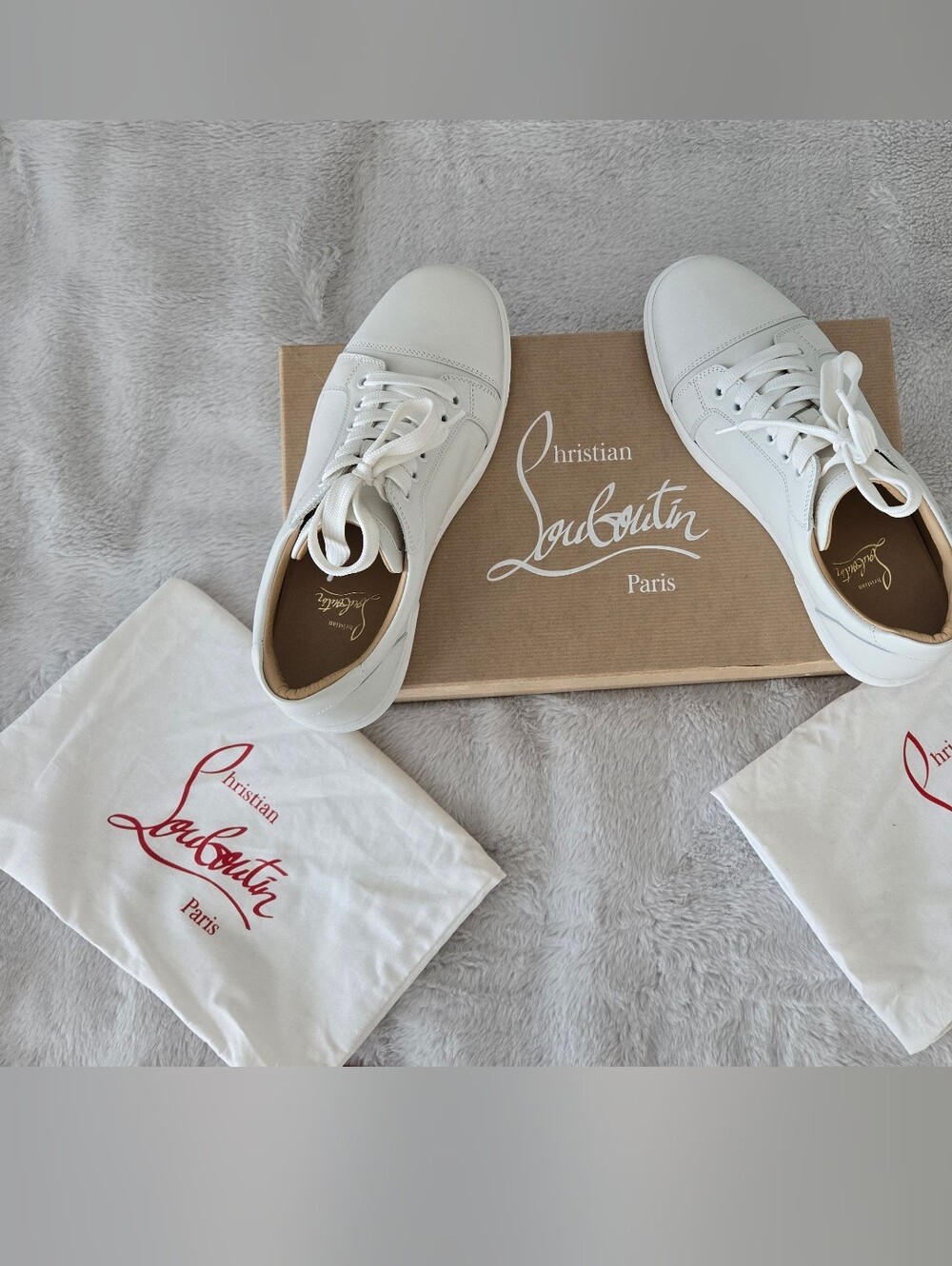 Christian Louboutin Women's White Leather Low-Top Sneakers